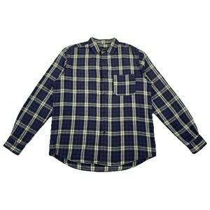 A.P.C Paris Button Up Shirt Long Sleeve Plaid Cotton Linen Men's Medium